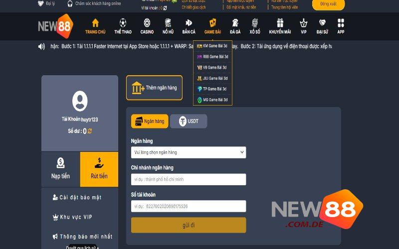 Rút tiền qua internet banking dễ dàng